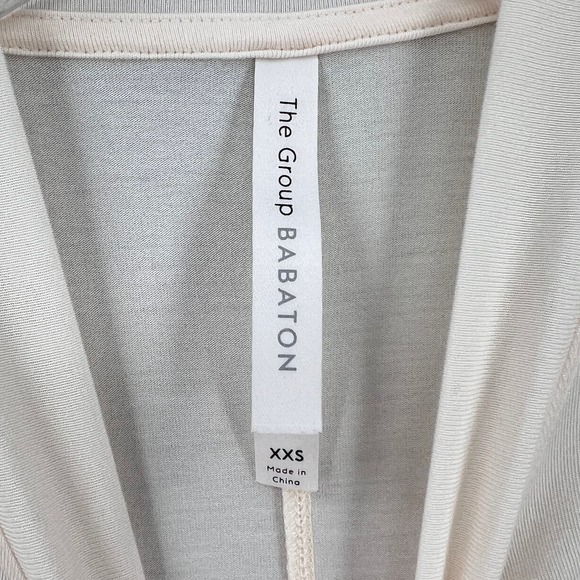 ARITZIA BABATON Long Sleeve Mock Neck Top Womens XXS Cream Foundation Oversized - Picture 8 of 13